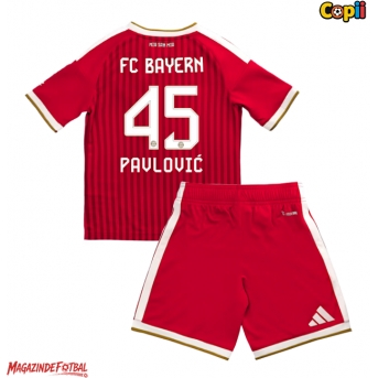 Bayern Munich Aleksandar Pavlovic #45 Echipament de Fotbal Replică 2026-27 Copii Acasa (+ Șorturi)